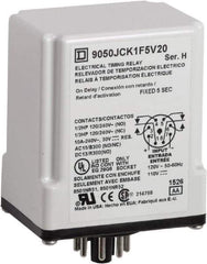 Square D - DPDT Time Delay Relay - 10 Contact Amp, 110 VDC & 120 VAC - Apex Tool & Supply