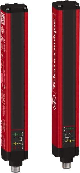 Telemecanique Sensors - 15 Beam, 6.3 Inch Height Protection, 3, 6m Max Sensing, 14 to 131°F, Finger/Hand Protection 4, Safety Light Curtain - 24 VDC, Red, Aluminum - Apex Tool & Supply