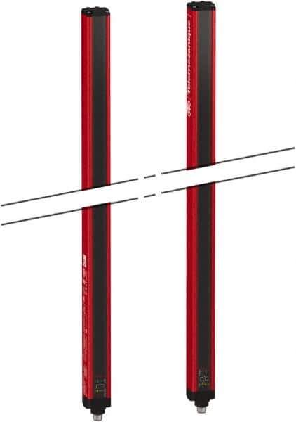 Telemecanique Sensors - 3 Beam, 31.89 Inch Height Protection, 4, 12m Max Sensing, 14 to 131°F, Body Protection 4, Safety Light Curtain - 24 VDC, 15-3/4 Inch Space Between Beams, Red, Aluminum - Apex Tool & Supply