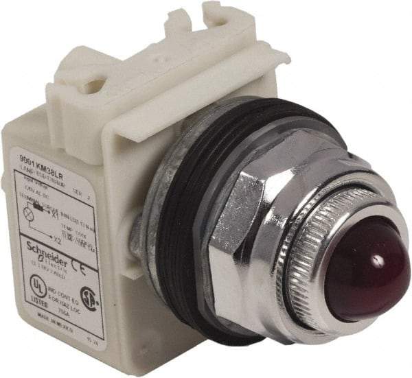 Schneider Electric - 120 V Red Lens LED Pilot Light - Round Lens, Screw Clamp Connector - Apex Tool & Supply