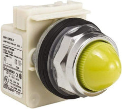 Schneider Electric - 120 V Yellow Lens LED Indicating Light - Screw Clamp Connector - Apex Tool & Supply
