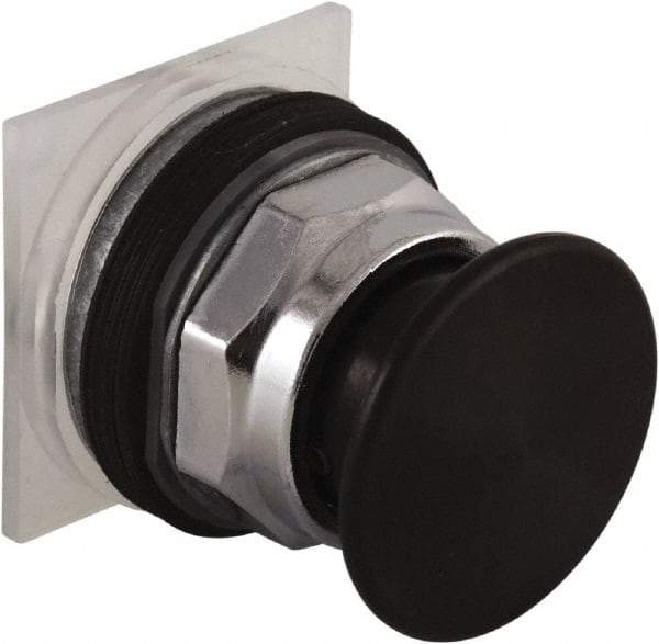 Schneider Electric - 30mm Mount Hole, Extended Mushroom Head, Pushbutton Switch Only - Round, Black Pushbutton, Nonilluminated, Maintained (MA) - Apex Tool & Supply