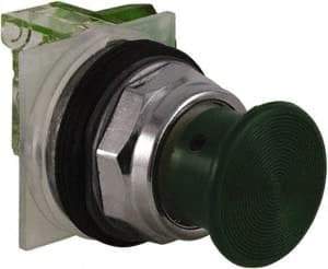 Schneider Electric - 30mm Mount Hole, Extended Straight, Pushbutton Switch with Contact Block - Green Pushbutton, Momentary (MO) - Apex Tool & Supply