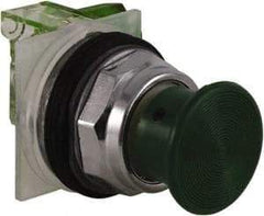 Schneider Electric - 30mm Mount Hole, Extended Straight, Pushbutton Switch with Contact Block - Green Pushbutton, Momentary (MO) - Apex Tool & Supply