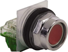 Schneider Electric - 30mm Mount Hole, Extended Straight, Pushbutton Switch with Contact Block - Red Pushbutton, Momentary (MO) - Apex Tool & Supply