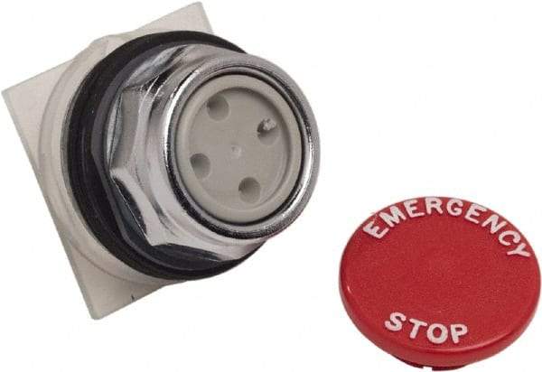 Schneider Electric - 1.18 Inch Mount Hole, Extended Straight, Pushbutton Switch Only - Round, Red Pushbutton, Momentary (MO), Weatherproof, Dust and Oil Resistant - Apex Tool & Supply