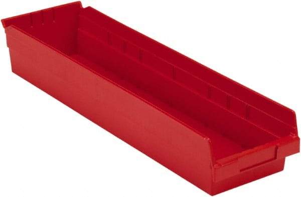 LEWISBins+ - 23-5/8" Deep, Red Hopper Shelf Bin - 4" High x 6-5/8" Wide x 23-5/8" Long - Apex Tool & Supply