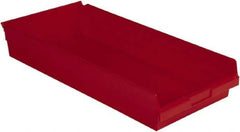 LEWISBins+ - 23-5/8" Deep, Red Hopper Shelf Bin - 4" High x 11-1/8" Wide x 23-5/8" Long - Apex Tool & Supply