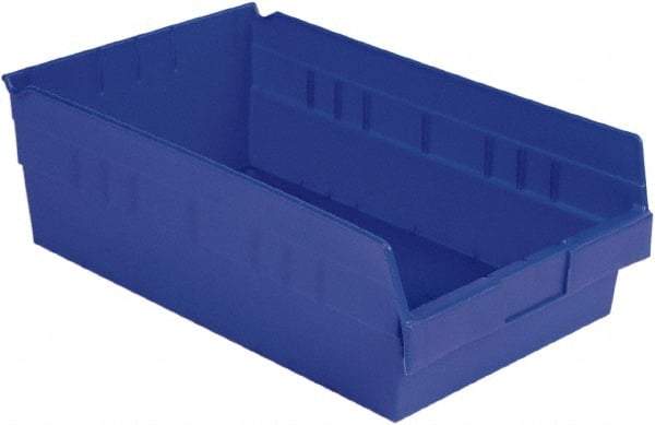 LEWISBins+ - 17-7/8" Deep, Blue Hopper Shelf Bin - 6" High x 11-1/8" Wide x 17-7/8" Long - Apex Tool & Supply