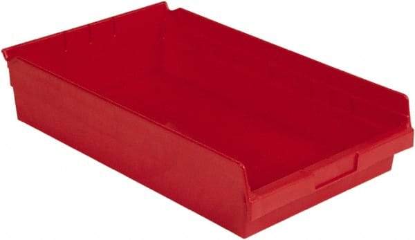 LEWISBins+ - 17-7/8" Deep, Red Hopper Shelf Bin - 4" High x 11-1/8" Wide x 17-7/8" Long - Apex Tool & Supply