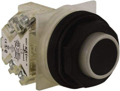 Schneider Electric - 30mm Mount Hole, Extended Straight, Pushbutton Switch with Contact Block - Black Pushbutton, Momentary (MO) - Apex Tool & Supply