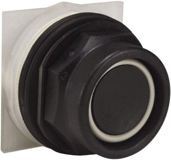Schneider Electric - 30mm Mount Hole, Extended Straight, Pushbutton Switch Only - Black Pushbutton, Momentary (MO) - Apex Tool & Supply