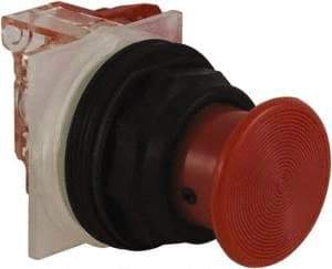 Schneider Electric - 30mm Mount Hole, Extended Straight, Pushbutton Switch with Contact Block - Red Pushbutton, Momentary (MO) - Apex Tool & Supply