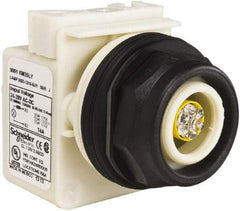 Schneider Electric - 28 V Yellow Lens LED Pilot Light - Round Lens, Screw Clamp Connector, 54mm OAL x 42mm Wide, Vibration Resistant - Apex Tool & Supply