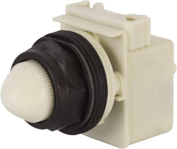 Schneider Electric - 110 VAC at 50/60 Hz via Transformer, 120 VAC at 50/60 Hz via Transformer White Lens Indicating Light - Round Lens, Screw Clamp Connector, Corrosion Resistant, Dust Resistant, Oil Resistant - Apex Tool & Supply