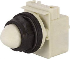 Schneider Electric - 110 VAC at 50/60 Hz via Transformer, 120 VAC at 50/60 Hz via Transformer White Lens Indicating Light - Round Lens, Screw Clamp Connector, Corrosion Resistant, Dust Resistant, Oil Resistant - Apex Tool & Supply