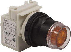 Schneider Electric - 30mm Mount Hole, Extended Straight, Pushbutton Switch Only - Amber Pushbutton, Momentary (MO) - Apex Tool & Supply