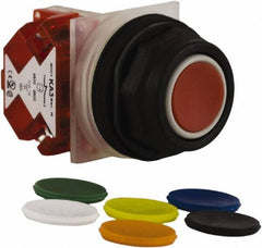 Schneider Electric - 30mm Mount Hole, Extended Straight, Pushbutton Switch with Contact Block - Multicolored Pushbutton, Momentary (MO) - Apex Tool & Supply