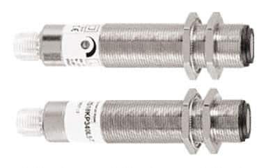 Telemecanique Sensors - 4 Pin M12 Connector, 8m Nominal Distance, Shock and Vibration Resistant, Through Beam Photoelectric Sensor - 12 to 24 VDC, 500 Hz, Brass, PMMA, 3 Inch Long x 3 Inch Wide x 7 Inch High - Apex Tool & Supply