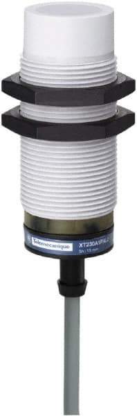 Telemecanique Sensors - NC, 15mm Detection, Cylinder, Capacitive Proximity Sensor - IP67, 24 to 240 VAC, M30x1.5 Thread, 74-1/2mm Long - Apex Tool & Supply