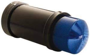 Schneider Electric - 24 VAC/VDC, 4X NEMA Rated, Strobe Tube, Blue, Flashing Light - 60 Flashes per min, 70mm Pipe/Pendant, 70mm Diameter, 157mm High, IP65, IP66 Ingress Rating - Apex Tool & Supply
