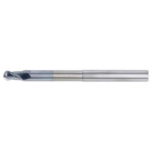 1/4″ Dia. × 1/4″ Shank × 3/8″ DOC × 4″ OAL, Carbide Uncoated, 2 Flute, CW|37° Helix, Round, Ballnose End Mill - Exact Industrial Supply