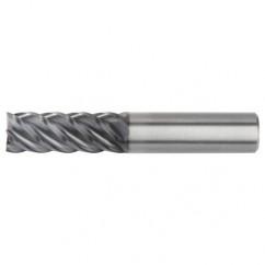 3/8x3/8x1-1/2x4 5FL Square Carbide End Mill-Round Shank-AlTiN - Apex Tool & Supply