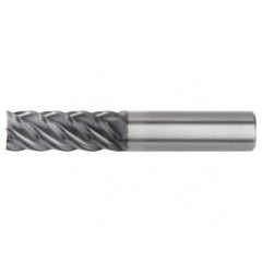 3/8x3/8x1-1/2x4 5FL Square Carbide End Mill-Round Shank-AlTiN - Apex Tool & Supply