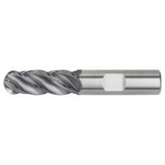 1/4x1/4x3/4x2-1/2 Ball Nose 4FL Carbide End Mill-Round Shank-AlTiN - Apex Tool & Supply