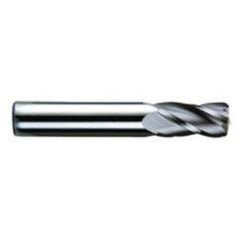 3/8 Dia. x 2-1/2 Overall Length 4-Flute .020 C/R Solid Carbide SE End Mill-Round Shank-Center Cut-AlTiN - Apex Tool & Supply