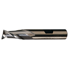 ‎23/64″ × 3/8″ × 9/16″ × 2-1/2″ RHS / RHC HSS-CO 8% (M42) Cobalt Single-End 2-Flute Center Cutting Finishing End Mill - Bright - Exact Industrial Supply