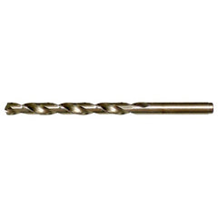 O RHS / RHC HSS-CO 8% (M42) 135 Degree Split Point Cobalt Heavy Duty Jobber Length Drill - Straw / Gold Oxide - Exact Industrial Supply