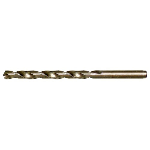 X RHS / RHC HSS-CO 8% (M42) 135 Degree Split Point Cobalt Heavy Duty Jobber Length Drill - Straw / Gold Oxide - Exact Industrial Supply