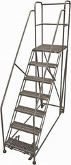 Cotterman - 106" 7 Step Rolling Work Platform - Rolling Work Platform, 800 Lb Capacity, 70" Platform Height, 40" Base Width x 87" Base Depth, Serrated Steel - Apex Tool & Supply