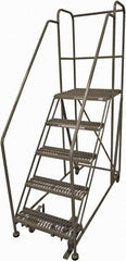 Cotterman - 86" 5 Step Rolling Work Platform - Rolling Work Platform, 800 Lb Capacity, 50" Platform Height, 28" Base Width x 70" Base Depth, Serrated Steel - Apex Tool & Supply