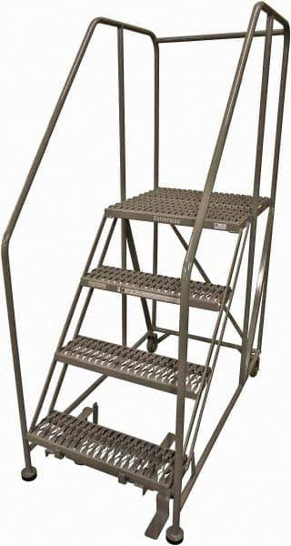 Cotterman - 70" 4 Step Rolling Work Platform - Rolling Work Platform, 800 Lb Capacity, 40" Platform Height, 28" Base Width x 62" Base Depth, Serrated Steel - Apex Tool & Supply