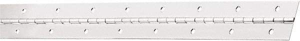 National Mfg. - 30" Long x 1-1/2" Wide, Stainless Steel Stainless Steel Coating Continuous Hinge - 0.042" Thick with Holes - Apex Tool & Supply