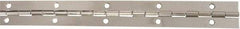 National Mfg. - 12" Long x 1-1/16" Wide, Steel Satin Nickel Coating Continuous Hinge - 0.042" Thick with Holes - Apex Tool & Supply