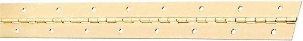 National Mfg. - 48" Long x 1-1/2" Wide, Steel Brass Finish Continuous Hinge - 0.042" Thick with Holes - Apex Tool & Supply