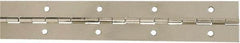 National Mfg. - 12" Long x 1-1/2" Wide, Steel Satin Nickel Coating Continuous Hinge - 0.042" Thick with Holes - Apex Tool & Supply