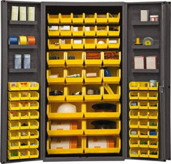 Durham - 6 Shelf 78 Bin Storage Cabinet - Steel, 36" Wide x 24" Deep x 72" High, Gray - Apex Tool & Supply