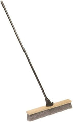 Ability One - 24" Medium Duty Polypropylene Push Broom - Wood Block, Bolt-On Handle Connection - Apex Tool & Supply
