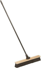 Ability One - 24" Medium Duty Polypropylene Push Broom - Wood Block, Bolt-On Handle Connection - Apex Tool & Supply