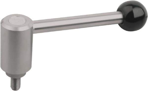KIPP - 5/8-11, Stainless Steel Threaded Stud Adjustable Clamping Handle - 151mm OAL, 65mm High - Apex Tool & Supply