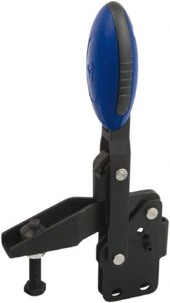 KIPP - Vertical Handle, Manual Hold Down Toggle Clamp - U-Bar, Straight Base, Nitride/Oxide Finish, Steel - Apex Tool & Supply