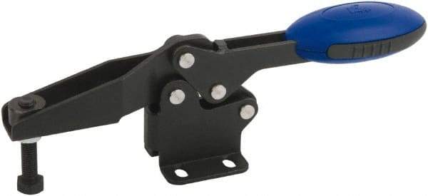 KIPP - Horizontal Handle, Manual Hold Down Toggle Clamp - U-Bar, Flanged Base, Nitride/Oxide Finish, Steel - Apex Tool & Supply