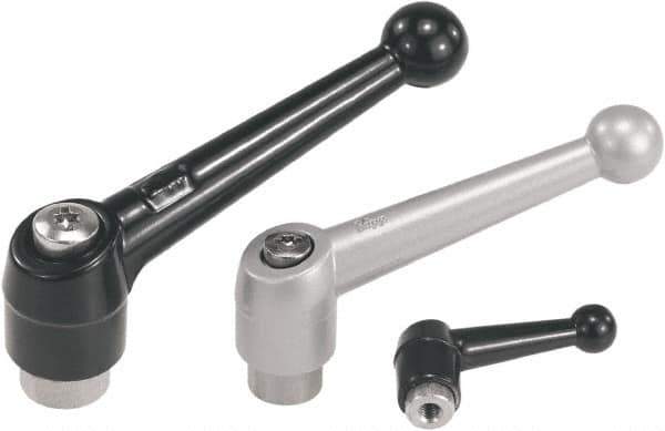 KIPP - 1/2-13, Zinc Threaded Hole Adjustable Clamping Handle - 126mm OAL, 84mm High - Apex Tool & Supply