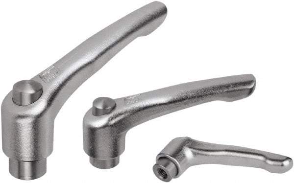 KIPP - 5/16-18, Stainless Steel Threaded Hole Adjustable Clamping Handle - 91mm OAL, 58.5mm High - Apex Tool & Supply