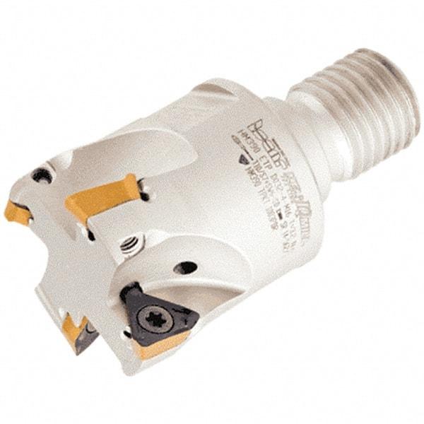 Iscar - 32mm Cut Diam, 8mm Max Depth of Cut, 60mm OAL, Indexable Square Shoulder Helical End Mill - HM390 TPKT 100304PDR, HM390 TPKT 1003PDR Inserts, M16 Modular Connection, 90° Lead Angle, Through Coolant - Apex Tool & Supply