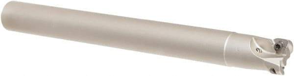 Iscar - 16mm Cut Diam, 5mm Max Depth of Cut, 15mm Shank Diam, 150mm OAL, Indexable Square Shoulder Helical End Mill - HM390 TCKT 0703PCTR Inserts, Cylindrical Shank, 90° Lead Angle, Through Coolant, Series HeliIQMill - Apex Tool & Supply
